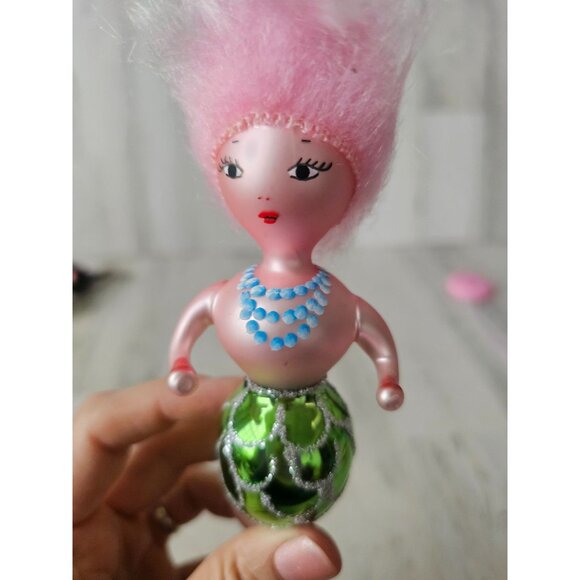 Vintage Italian mermaid ornament Xmas tree hair lady sea vintage - Picture 3 of 11